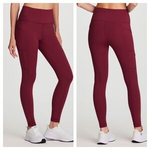 Avalanche Burgundy Pinnacle Fleece Lined Pocket Legging